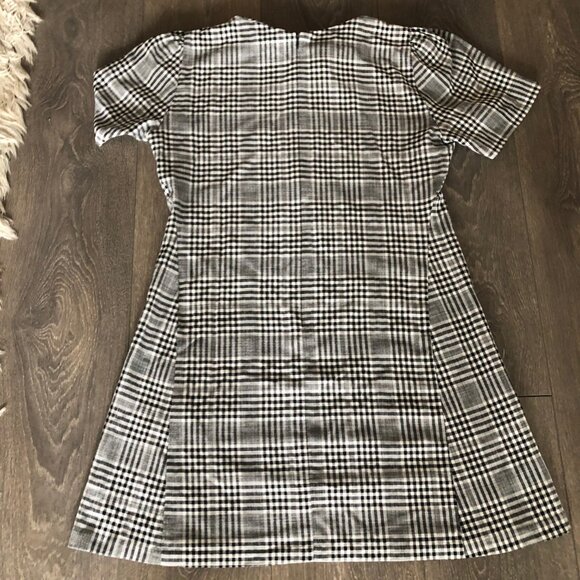 Zara Woman classic black and white plaid dress - Picture 2 of 3
